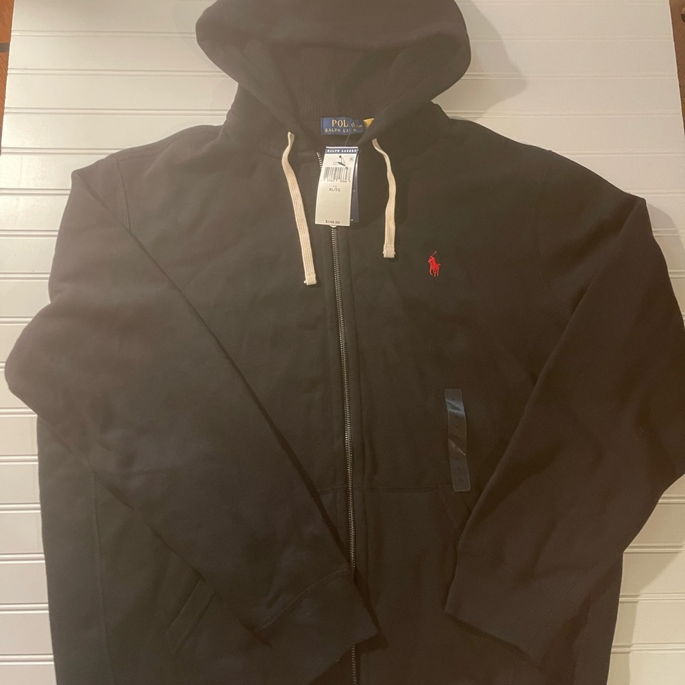 Polo Ralph Lauren Black Hoodie-Size XL